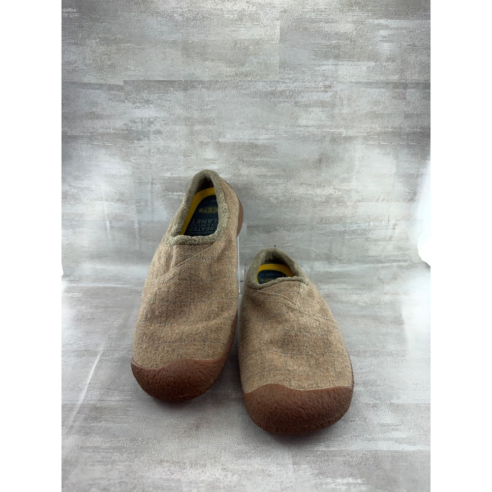 Keen Howser II Tan Wool Blend Slip On Moccasin Slippers Women Sz 10 1023772